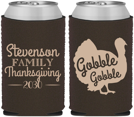 Custom Thanksgiving Neoprene Can Coolers - Gobble Turkey | 260018