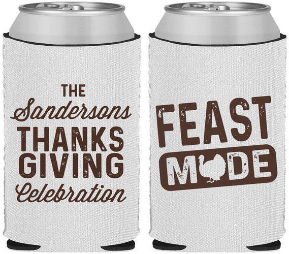 Custom Thanksgiving Neoprene Can Coolers - Feast Mode | 260019