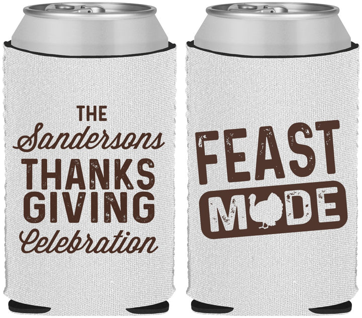 Custom Thanksgiving Neoprene Can Coolers - Feast Mode | 260019