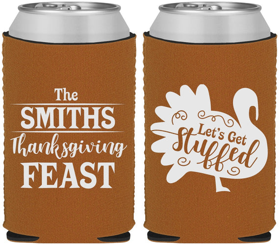 Custom Thanksgiving Neoprene Can Coolers - Lets Get Stuffed | 260020