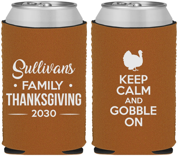 Custom Thanksgiving Neoprene Can Coolers - Gobble Turkey | 260024