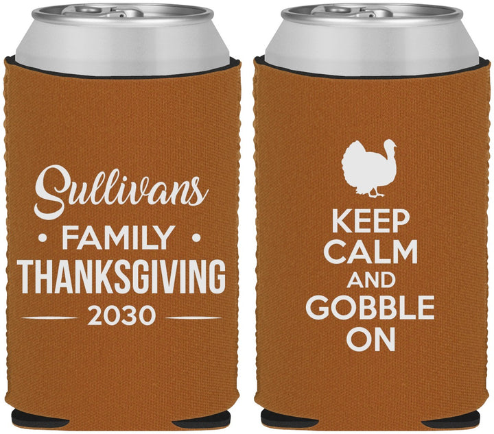 Custom Thanksgiving Neoprene Can Coolers - Gobble Turkey | 260024