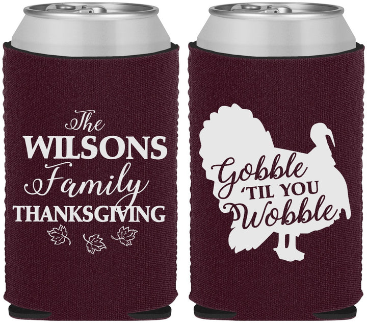 Custom Thanksgiving Neoprene Can Coolers - Gobble Til You Wobble | 260025