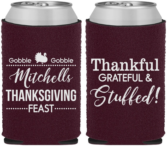 Custom Thanksgiving Neoprene Can Coolers - Thankful Stuffed | 260029