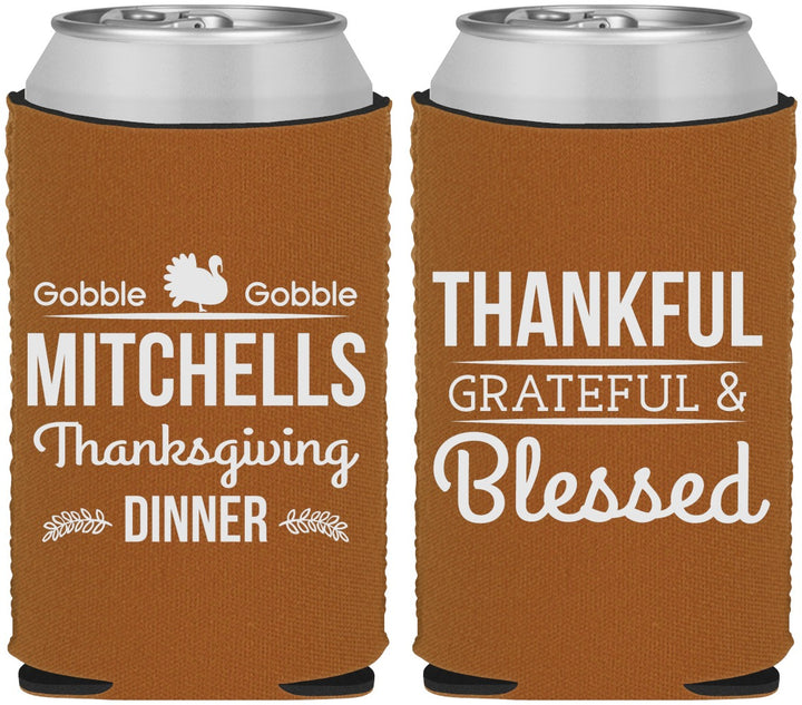 Custom Thanksgiving Neoprene Can Coolers - Thankful Blessed | 260032