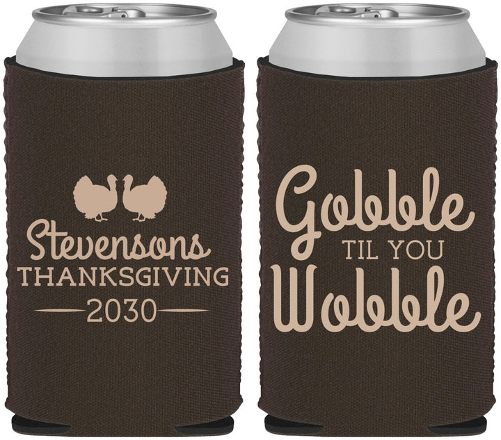 Custom Thanksgiving Neoprene Can Coolers - Gobble Til You Wobble | 260034