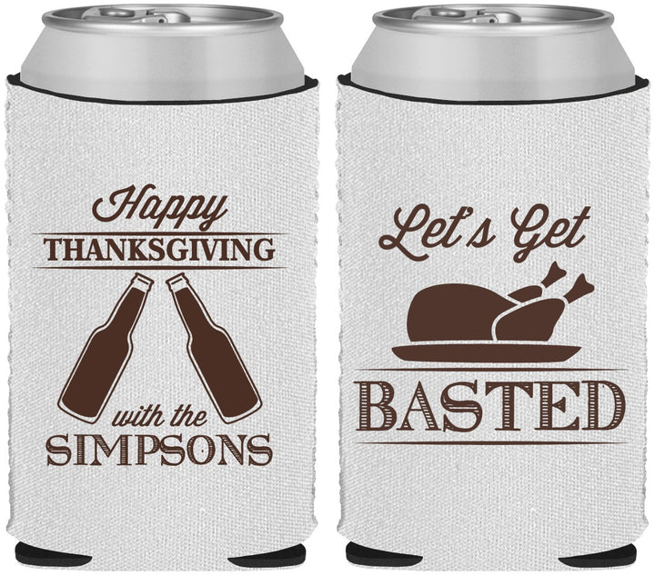 Custom Thanksgiving Neoprene Can Coolers - Lets Get Basted | 260039