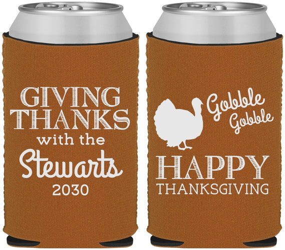 Custom Thanksgiving Neoprene Can Coolers - Gobble Gobble | 260040