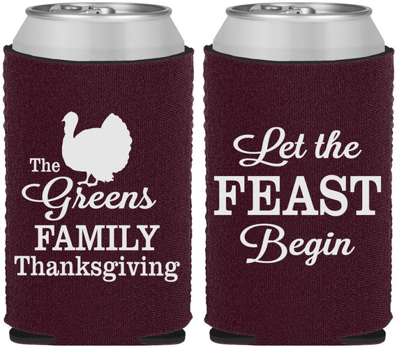 Custom Thanksgiving Neoprene Can Coolers - Let The Feast Begin | 260041