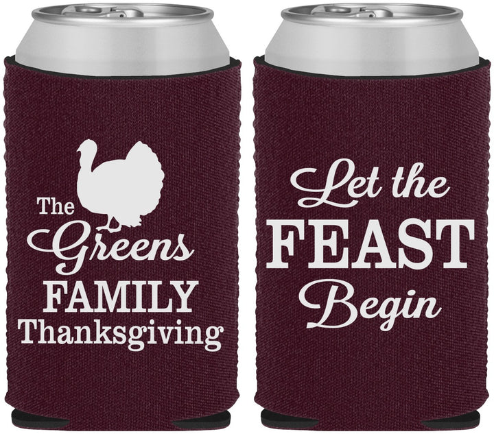 Custom Thanksgiving Neoprene Can Coolers - Let The Feast Begin | 260041