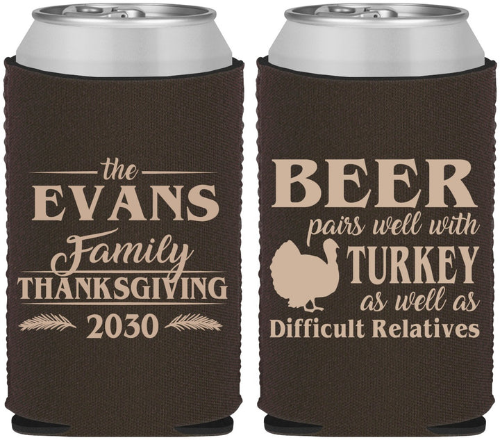 Custom Thanksgiving Neoprene Can Coolers - Turkey | 260042