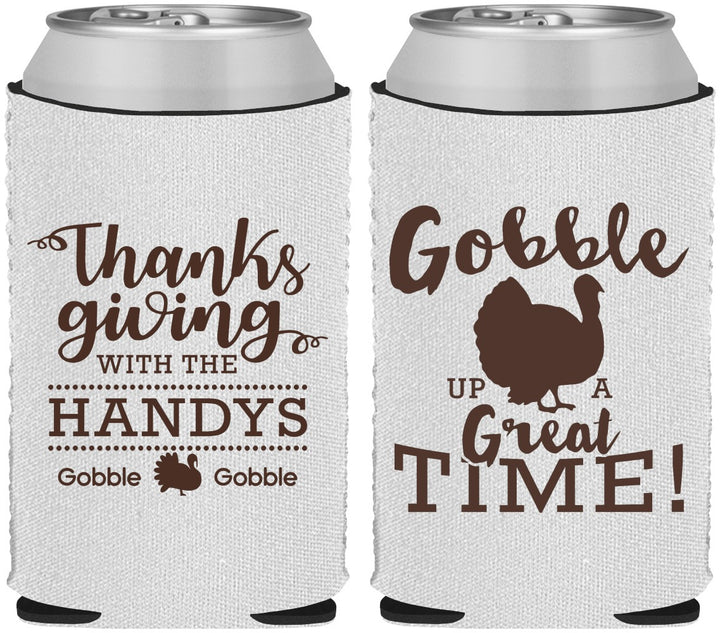 Custom Thanksgiving Neoprene Can Coolers - Turkey Gobble | 260043