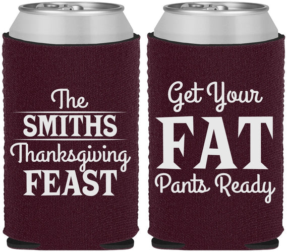 Custom Thanksgiving Neoprene Can Coolers - Fat Pants Ready | 260045