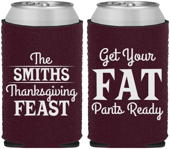 Custom Thanksgiving Neoprene Can Coolers - Fat Pants Ready | 260045