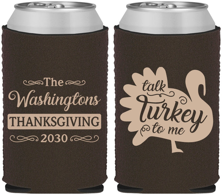 Custom Thanksgiving Neoprene Can Coolers - Talk Turkey To Me | 260046