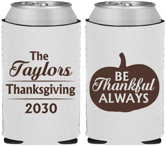 Custom Thanksgiving Neoprene Can Coolers - Pumpkin Thankful | 260047