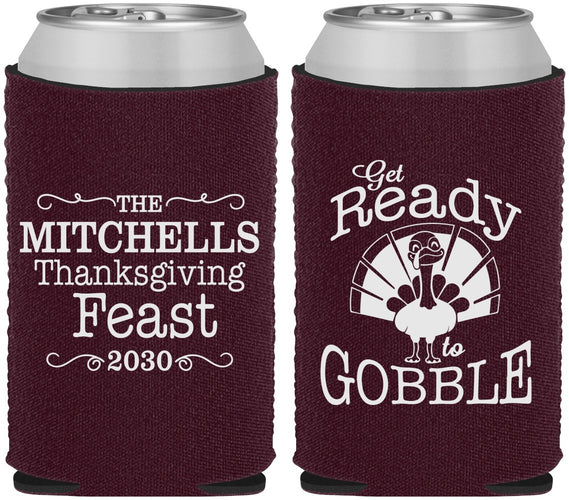 Custom Thanksgiving Neoprene Can Coolers - Turkey Gobble | 260049