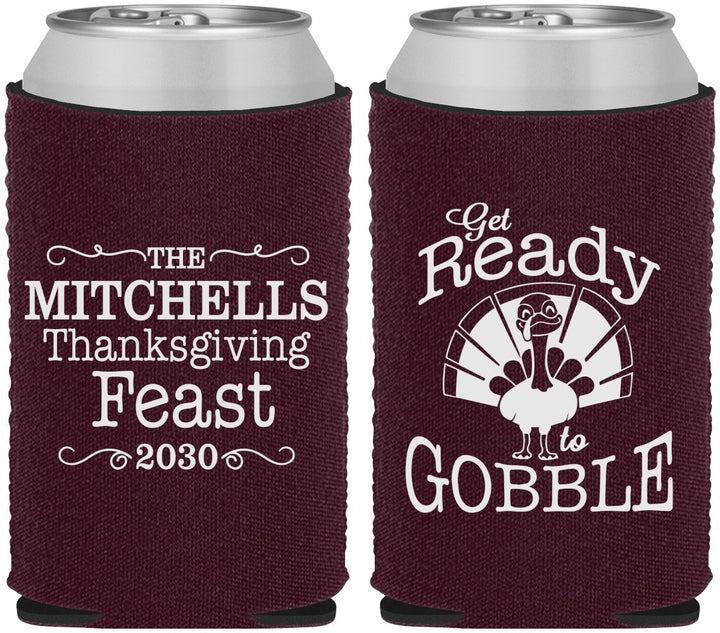 Custom Thanksgiving Neoprene Can Coolers - Turkey Gobble | 260049