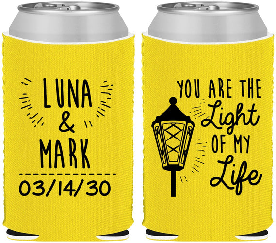 Custom Wedding Neoprene Can Coolers - You Are The Light Of My Life | 261