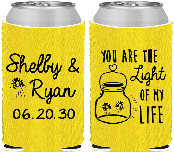 Custom Wedding Neoprene Can Coolers - You Are The Light Of My Life | 262