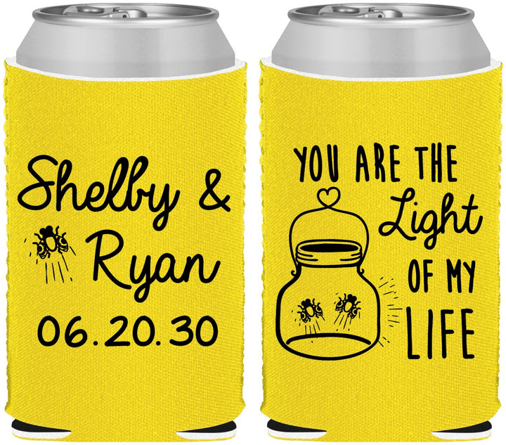 Custom Wedding Neoprene Can Coolers - You Are The Light Of My Life | 262
