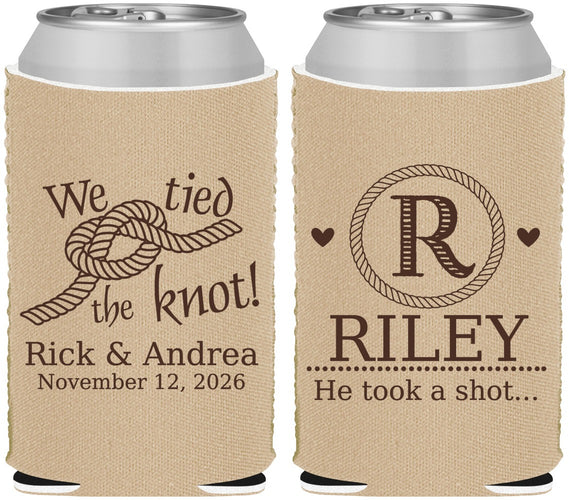 Custom Wedding Neoprene Can Coolers - We Tied The Knot | 263