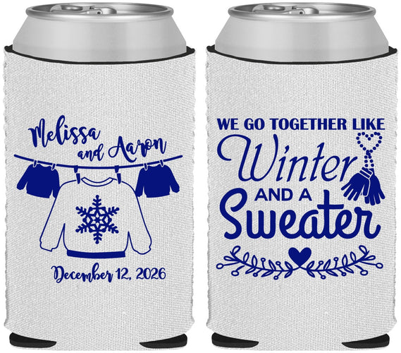 Custom Wedding Neoprene Can Coolers - Christmas Sweater | 265