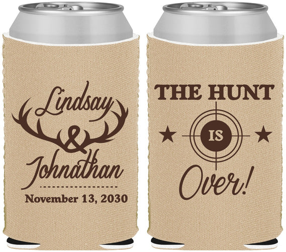 Custom Wedding Neoprene Can Coolers - The Hunt Is Over | 266