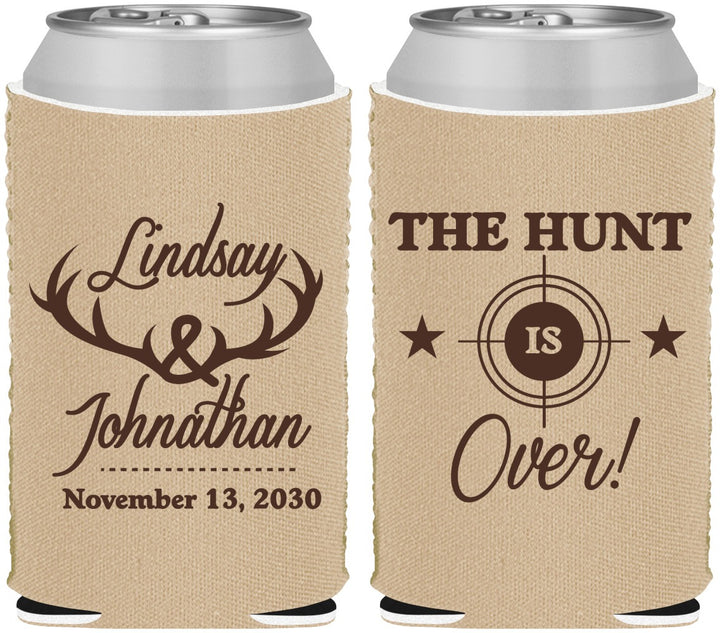 Custom Wedding Neoprene Can Coolers - The Hunt Is Over | 266