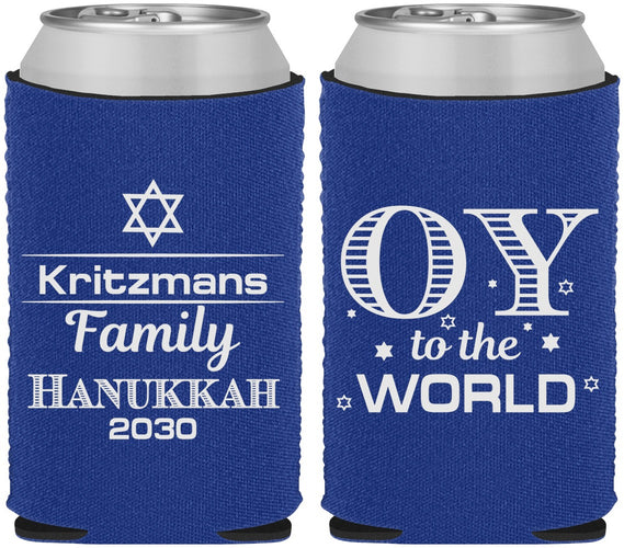 Custom Hanukkah Neoprene Can Coolers - Oy To The World | 270000