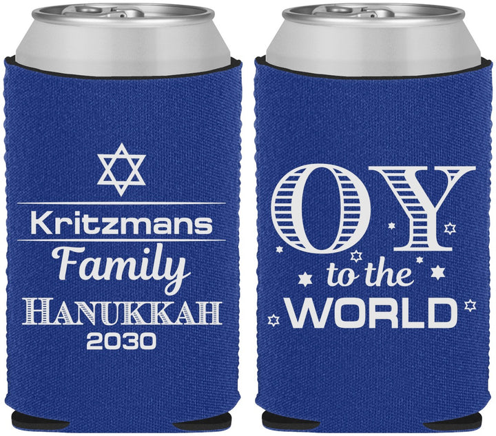 Custom Hanukkah Neoprene Can Coolers - Oy To The World | 270000