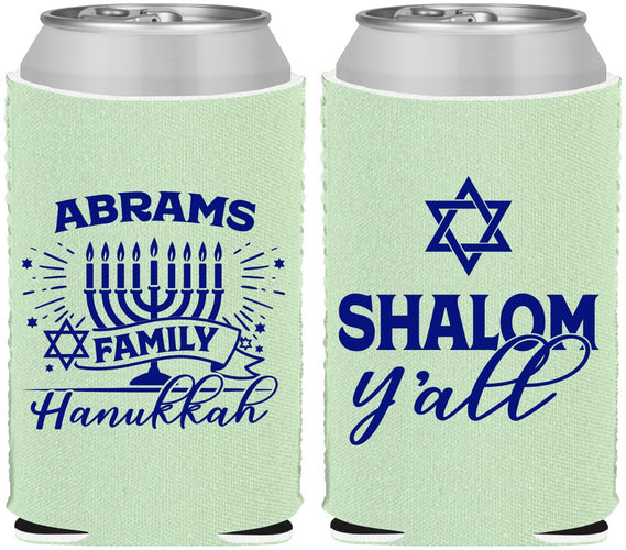 Custom Hanukkah Neoprene Can Coolers - Shalom | 270014