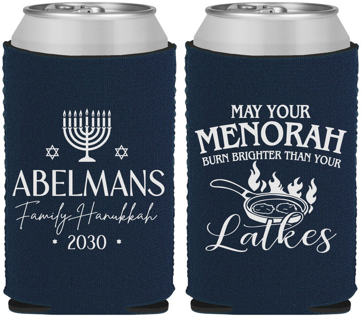 Custom Hanukkah Neoprene Can Coolers - Menorah Latkes | 270019