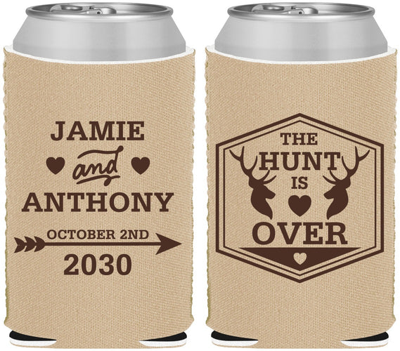 Custom Wedding Neoprene Can Coolers - The Hunt Is Over | 272
