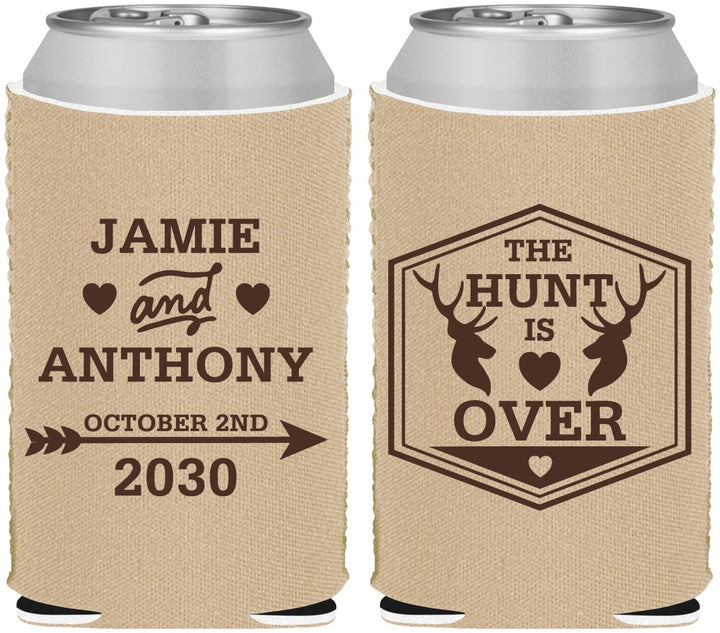 Custom Wedding Neoprene Can Coolers - The Hunt Is Over | 272