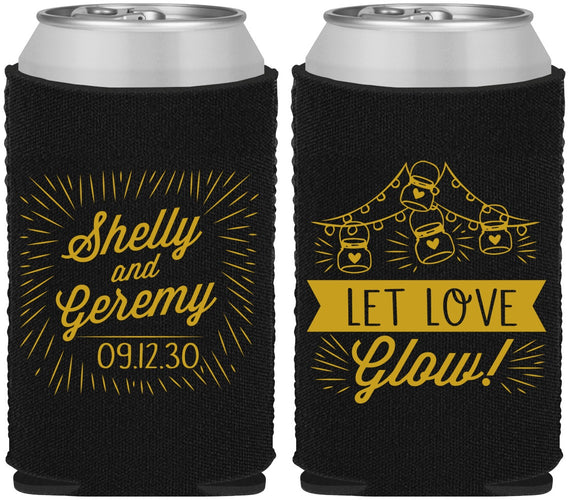 Custom Wedding Neoprene Can Coolers - Let Love Glow | 273