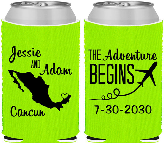 Custom Wedding Neoprene Can Coolers - The Adventure Begins | 275