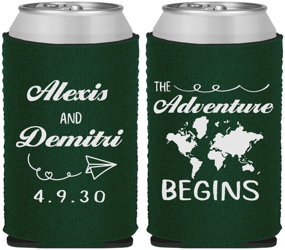 Custom Wedding Neoprene Can Coolers - The Adventure Begins | 276