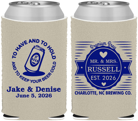 Custom Wedding Neoprene Can Coolers - To Have And To Hold | 279