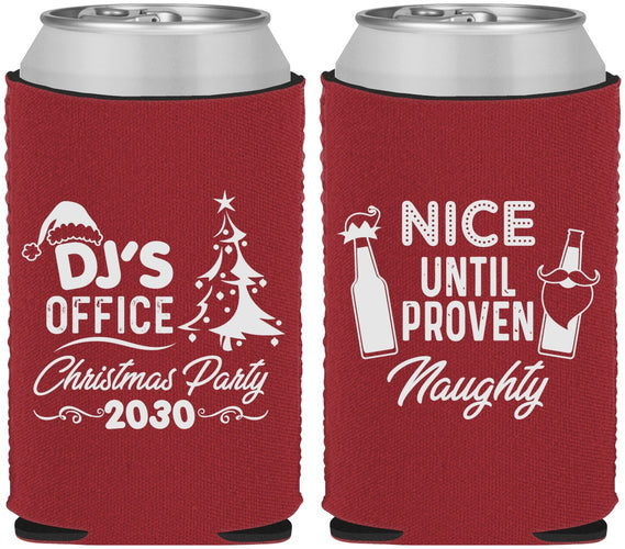 Custom Christmas Neoprene Can Coolers - Naughty Or Nice | 280000