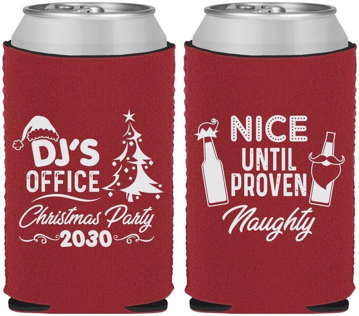 Custom Christmas Neoprene Can Coolers - Naughty Or Nice | 280000