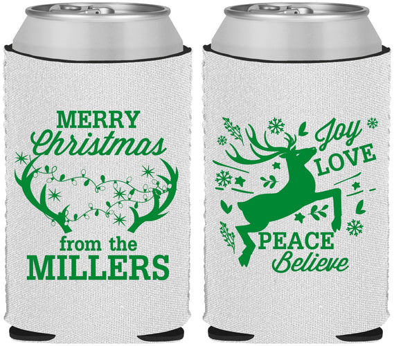 Custom Christmas Neoprene Can Coolers - Reindeer | 280003
