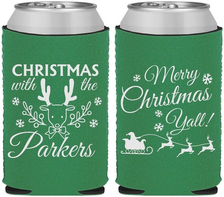 Custom Christmas Neoprene Can Coolers - Reindeer | 280005