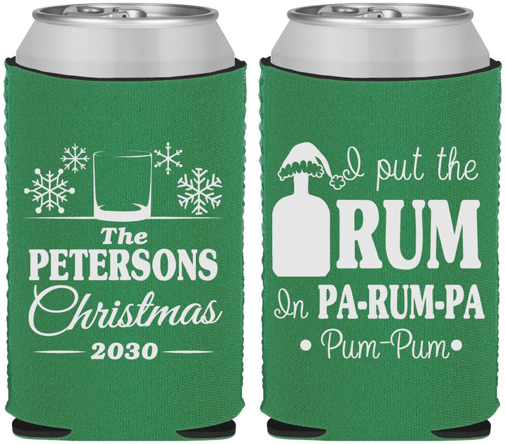 Custom Christmas Neoprene Can Coolers - Pa Rum Pa | 280013