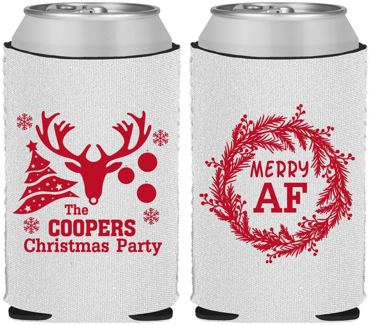 Custom Christmas Neoprene Can Coolers - Merry Af | 280014