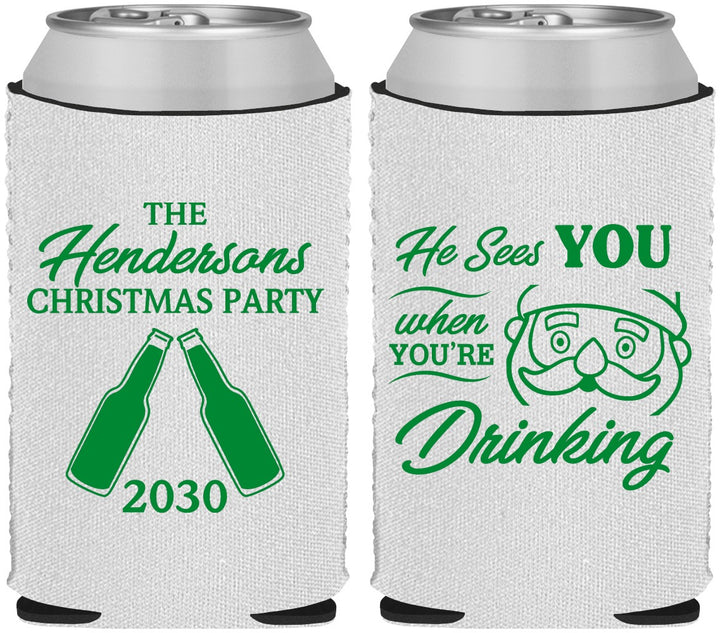Custom Christmas Neoprene Can Coolers - Santa | 280015