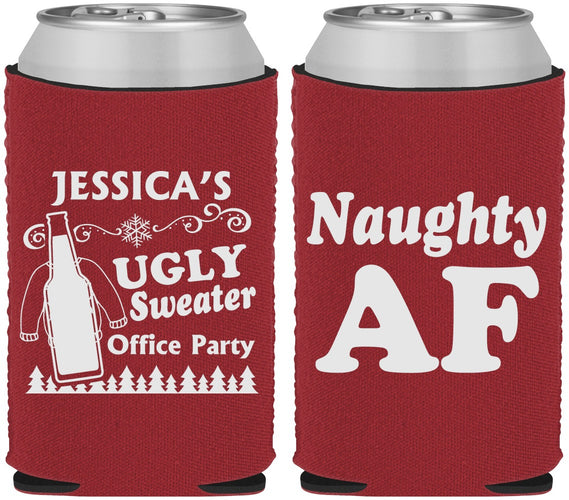 Custom Christmas Neoprene Can Coolers - Eat Drink Be Ugly | 280024