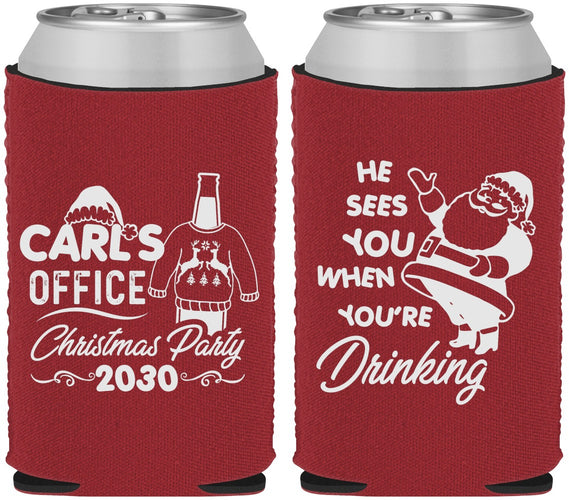 Custom Christmas Neoprene Can Coolers - Santa Claus | 280028