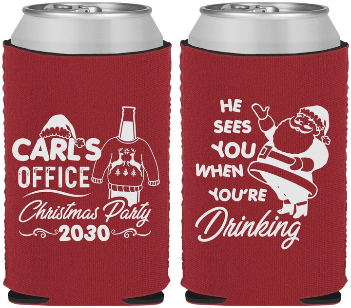 Custom Christmas Neoprene Can Coolers - Santa Claus | 280028