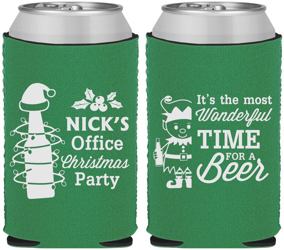 Custom Christmas Neoprene Can Coolers - Elf | 280029